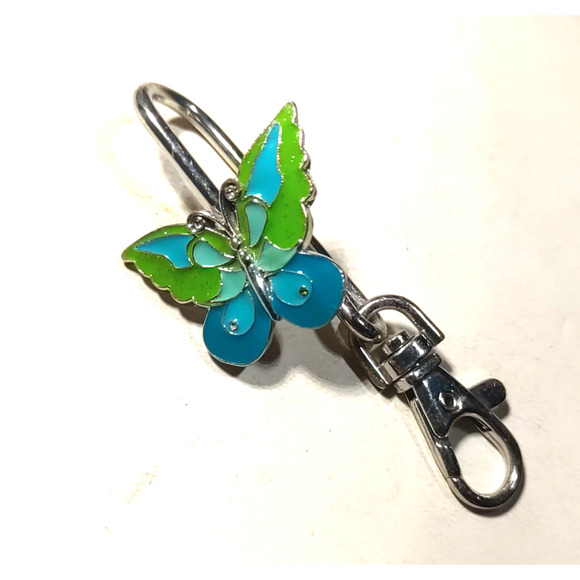 Blue Butterfly Purse Protector Luggage Purse Clip Retro Design - Picture 1 of 3